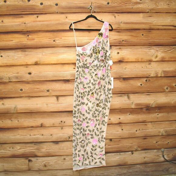 Mac Duggal 10903 Womens FLORAL SEQUINED ONE SHOULDER COLUMN GOWN - Picture 5 of 15